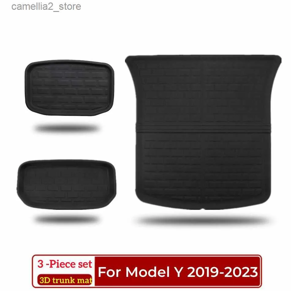 Custom All Weather Interlocking Rubber Mats Makro For Tesla Model Y And