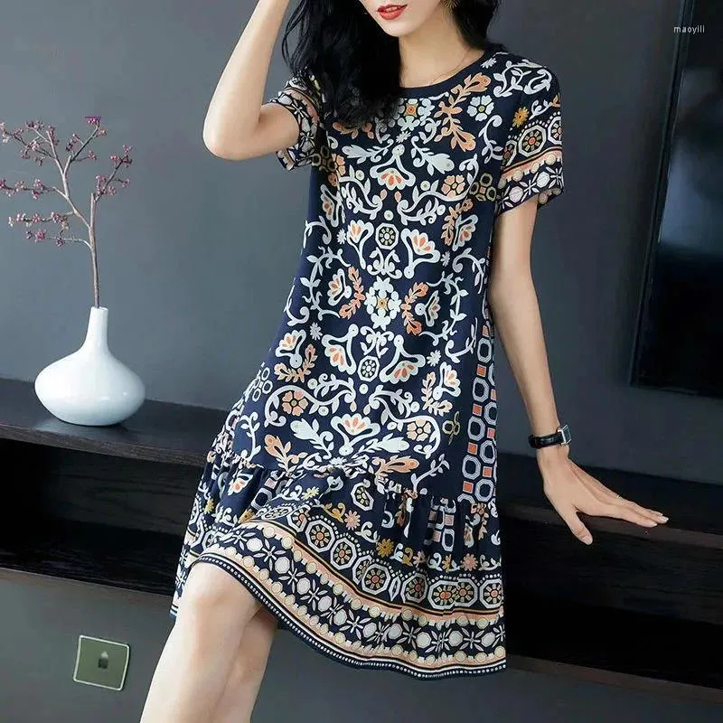 Casual Dresses Women's Dress 2023 Summer Mid Fashion kjol Kvinnor Klädfest Vestido