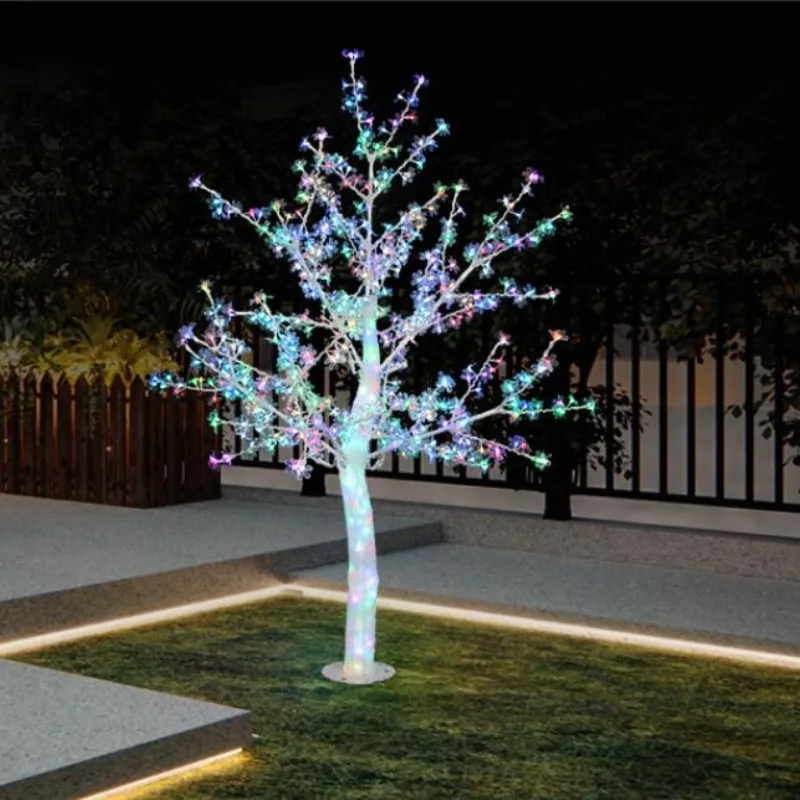 LED Crystal Choink Tree Light Light Light 110VAC/220VAC RainProof Outdoor Kolorowe synchroniczne światło drzewa luminescencyjne