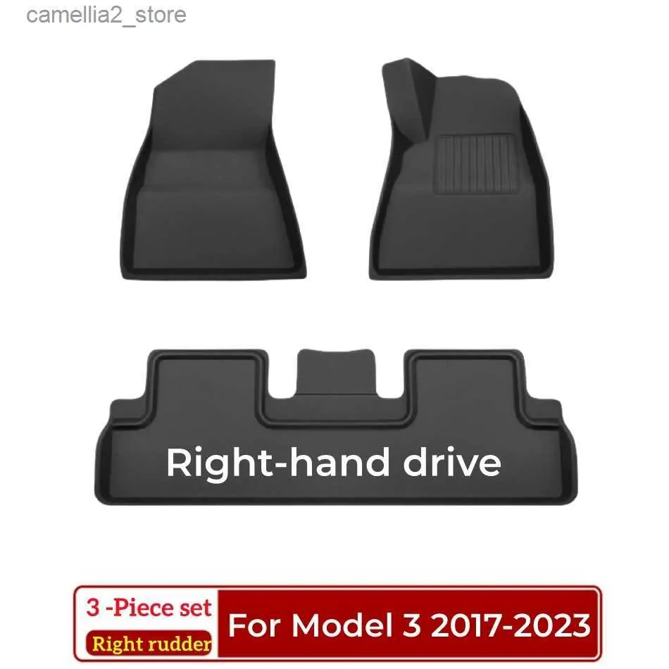 Custom All Weather Interlocking Rubber Mats Makro For Tesla Model Y And