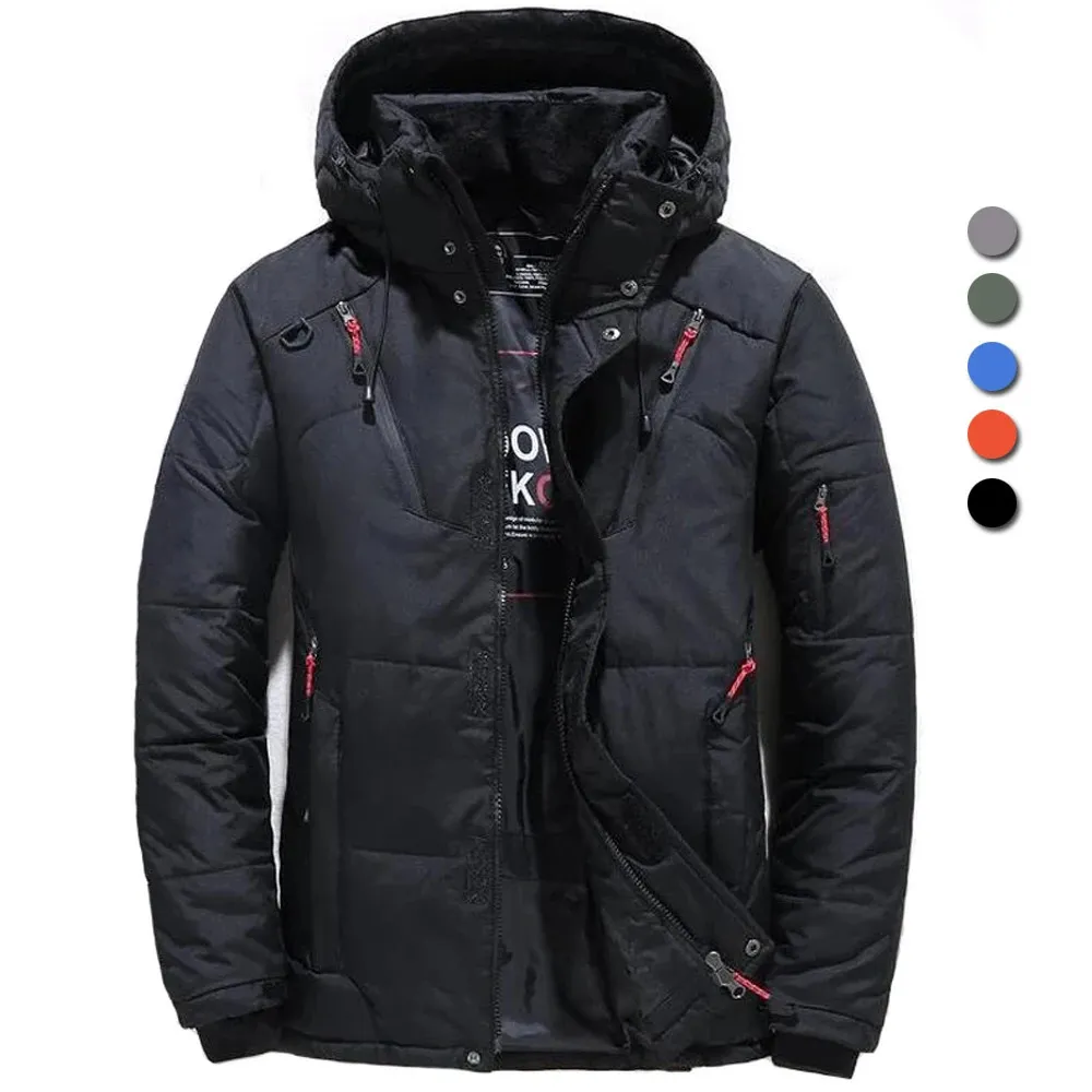 Homens Down Parkas Jaqueta de Neve Masculino Inverno Padding Puffer Casaco Com Capuz Ao Ar Livre Grosso Parkas -20 Graus Pato Branco Jaquetas Zip Quente Outwear 4XL 231011