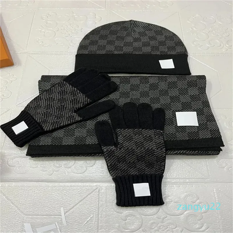 Set di sciarpe per cappelli di moda in lana di tendenza, cappelli per uomo e donna, sciarpe in cashmere con scialle di design, guanti adatti per sciarpe invernali