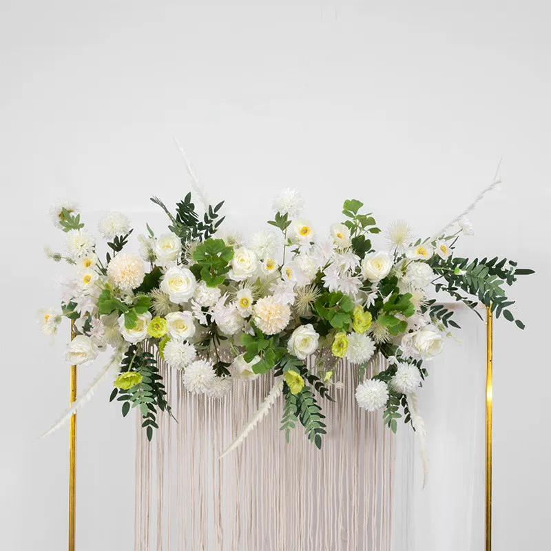 100CM Artificial Rose Flower Row Arrangement Table Centerpieces For T stage Road Lead Decor Floral Wedding Arch DIY Props