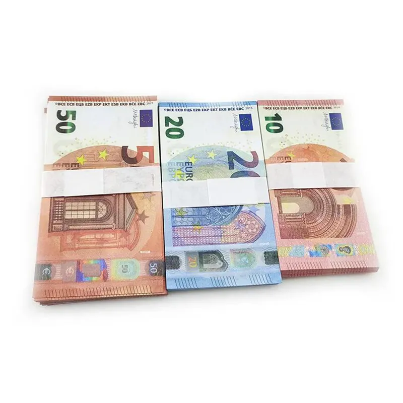 Faux Billet 10 20 50 100 200 500 Euro Movie Fake Money Bar Pest Party Children's Toys Adult Game 100st/Pack Faux Euro Pound 3Pack Bästa kvalitet