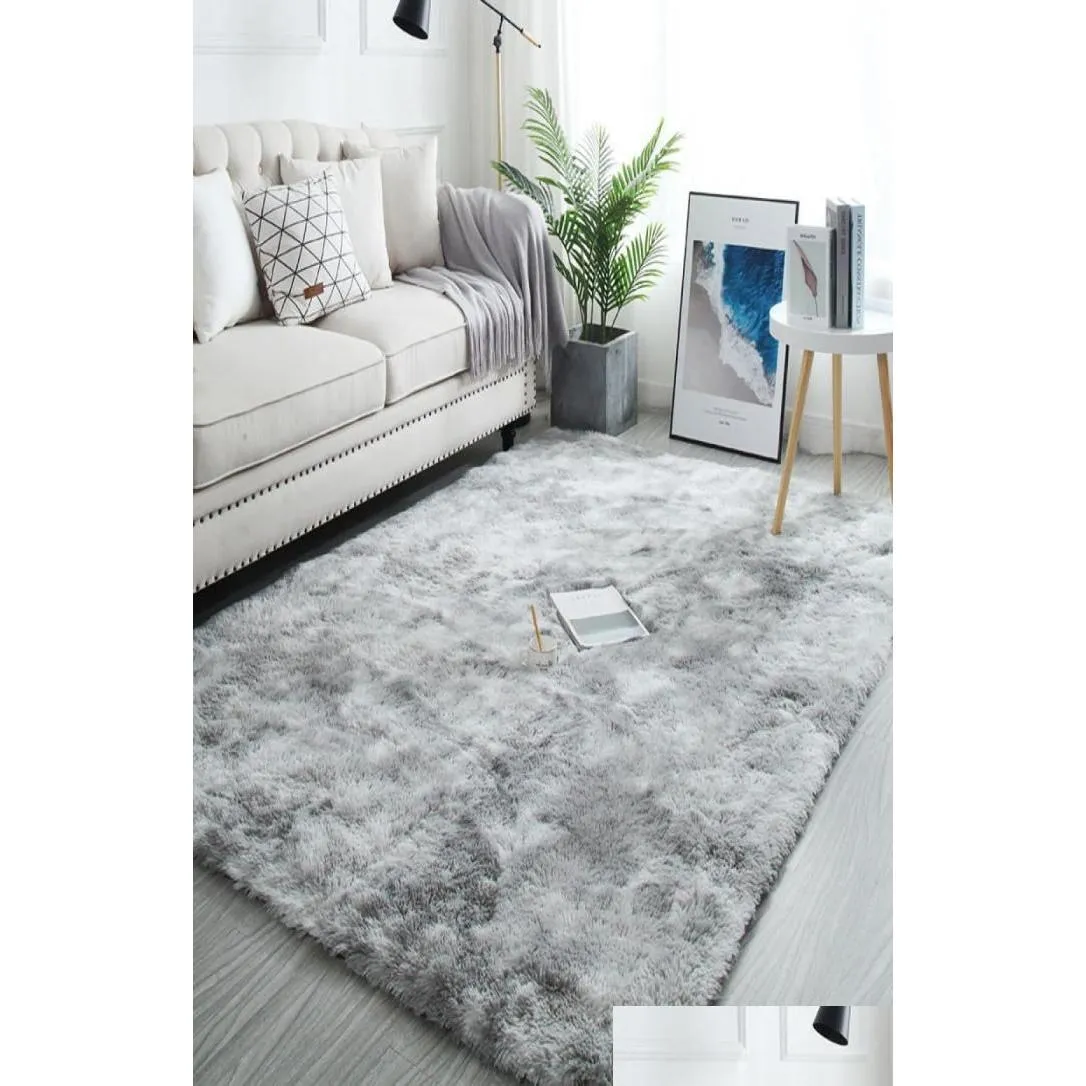 Dywany dywany do salonu duże puszyste dywany anty Skid Shaggy Area Rug Jading Home Sypialnia Mata 80x120 cm 625 V888555 Home Gard Dhuqh