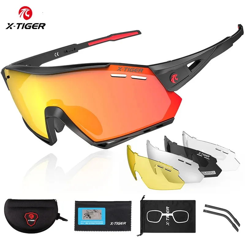 X-TIGER Polarized Sports Sunglasses with 3 Interchangeable Lenses,Mens  Womens Cycling Glasses,Baseball Running Fishing Golf Driving Sunglasses