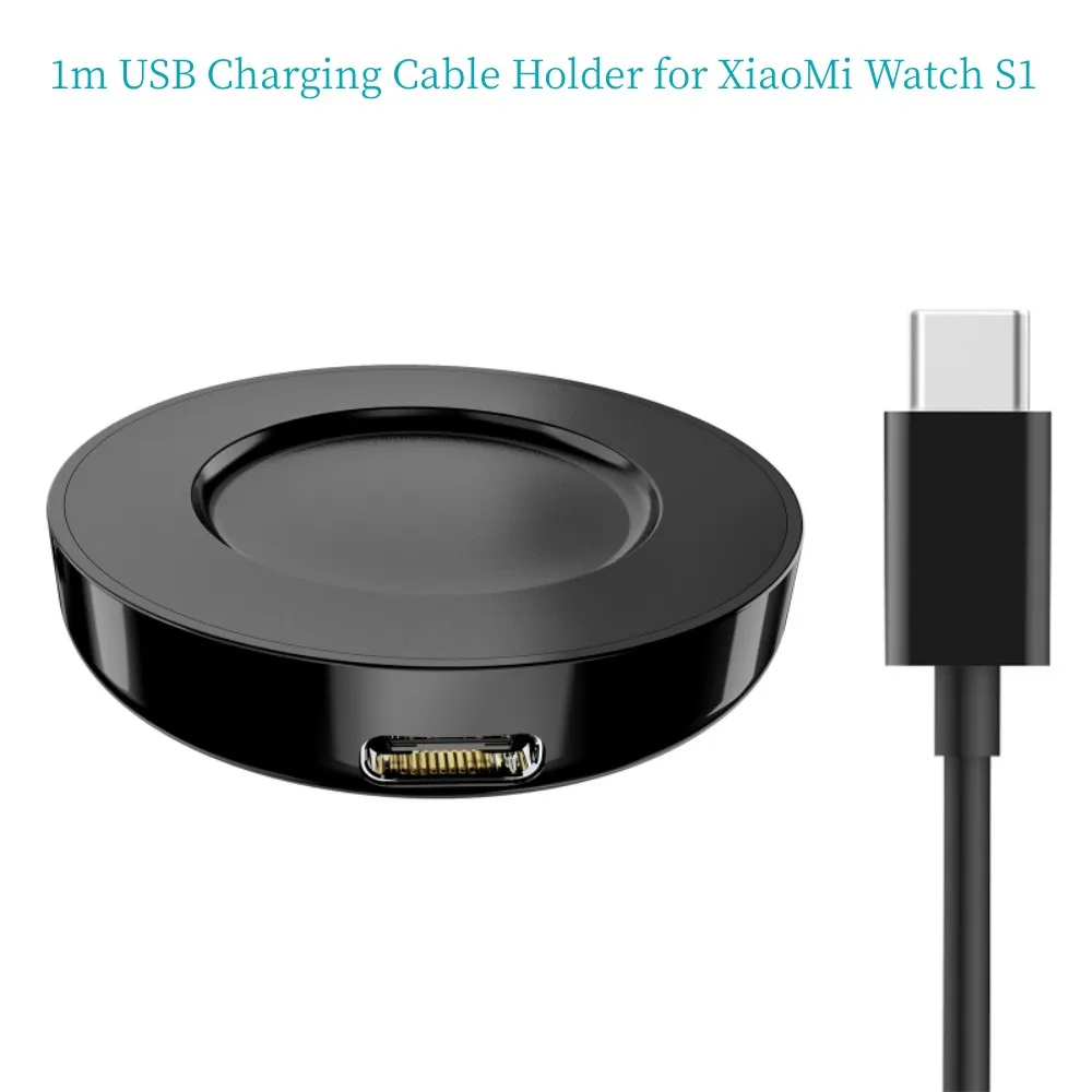 1m USB Charging Cable Holder for XiaoMi Watch S1 Power Adapter Fast Smart watch Charger Dock Stand Bracket