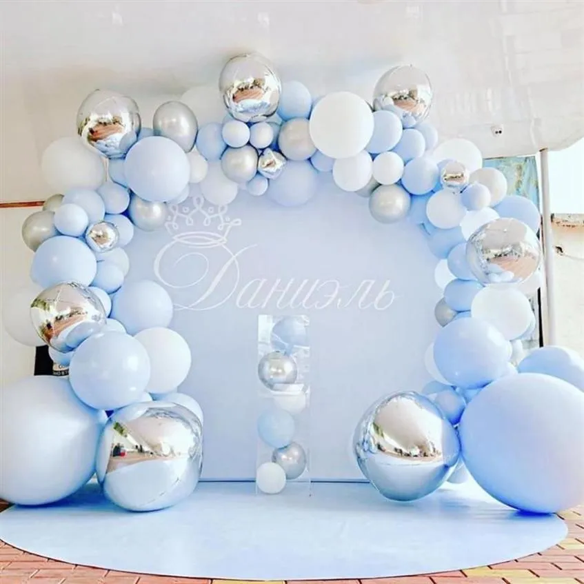 Latex Blue Balloon Set Firtst 1st One Year Birthday Boy Balloon Birthday Decor Baby Shower Kids Ballon Arch garland Kit301A