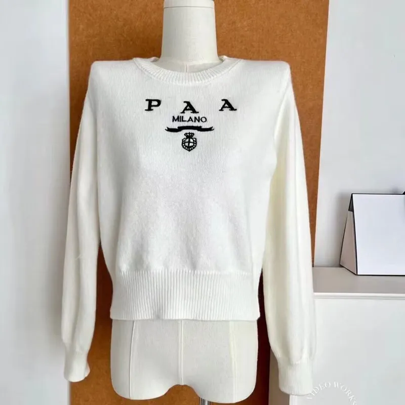 Women PD Designer Sweters krótka litera nadrukowana szczupła długie rękawowe pullover damskie bluzka bluzka