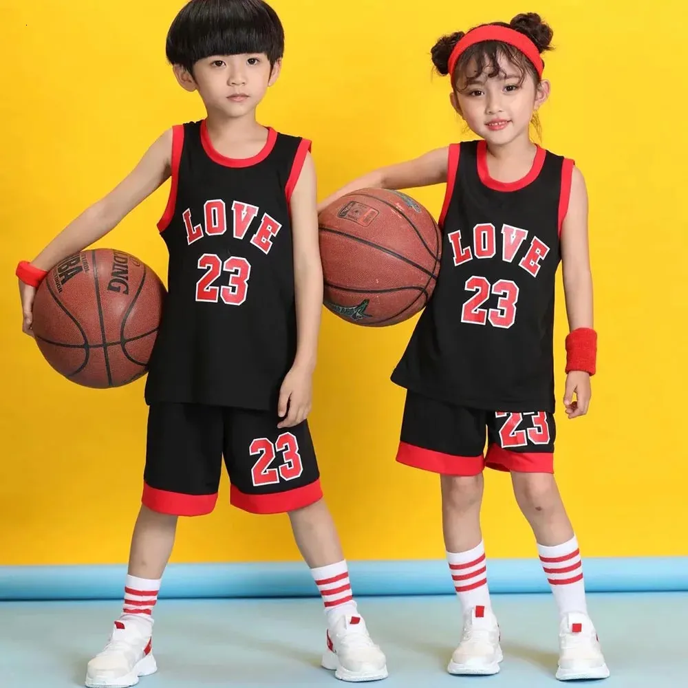 T-shirt da esterno per bambini maglia da basket Abbigliamento sportivo personalizzato Bambini Set da basket in bianco jersey Ragazzi e ragazze Allenamento Abbigliamento da basket 231012