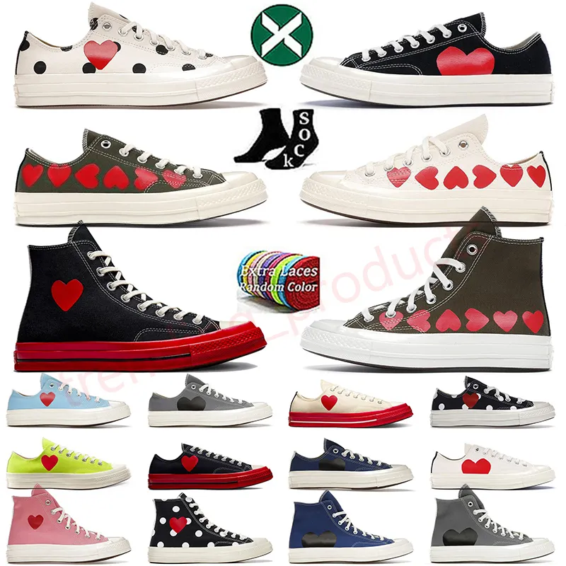 COMMERS VINTAGE HIGH TOP DES GARCONS X anni '70 SCARPE CASUALE CASASE MENS ALL STAR CLASSE CLASSE 70 Chucks Taylors Basso Fladers Multi-Heart Allenatori Sport Sneaker dimensioni 45