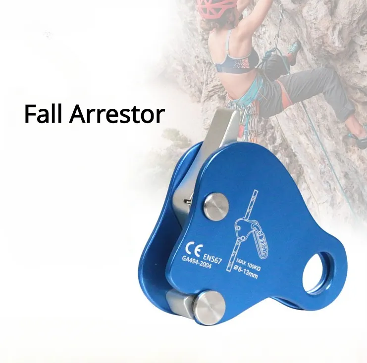 Outdoor climbing descent protector Safety rope portable stop Mobile rope grabber Self-locking device