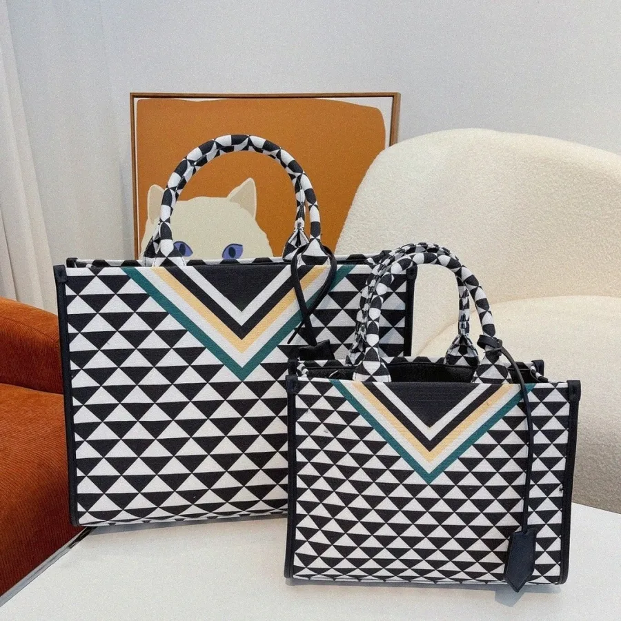 Symbole Women Handbag Designer Tote Bag Triangle Saffiano Leather