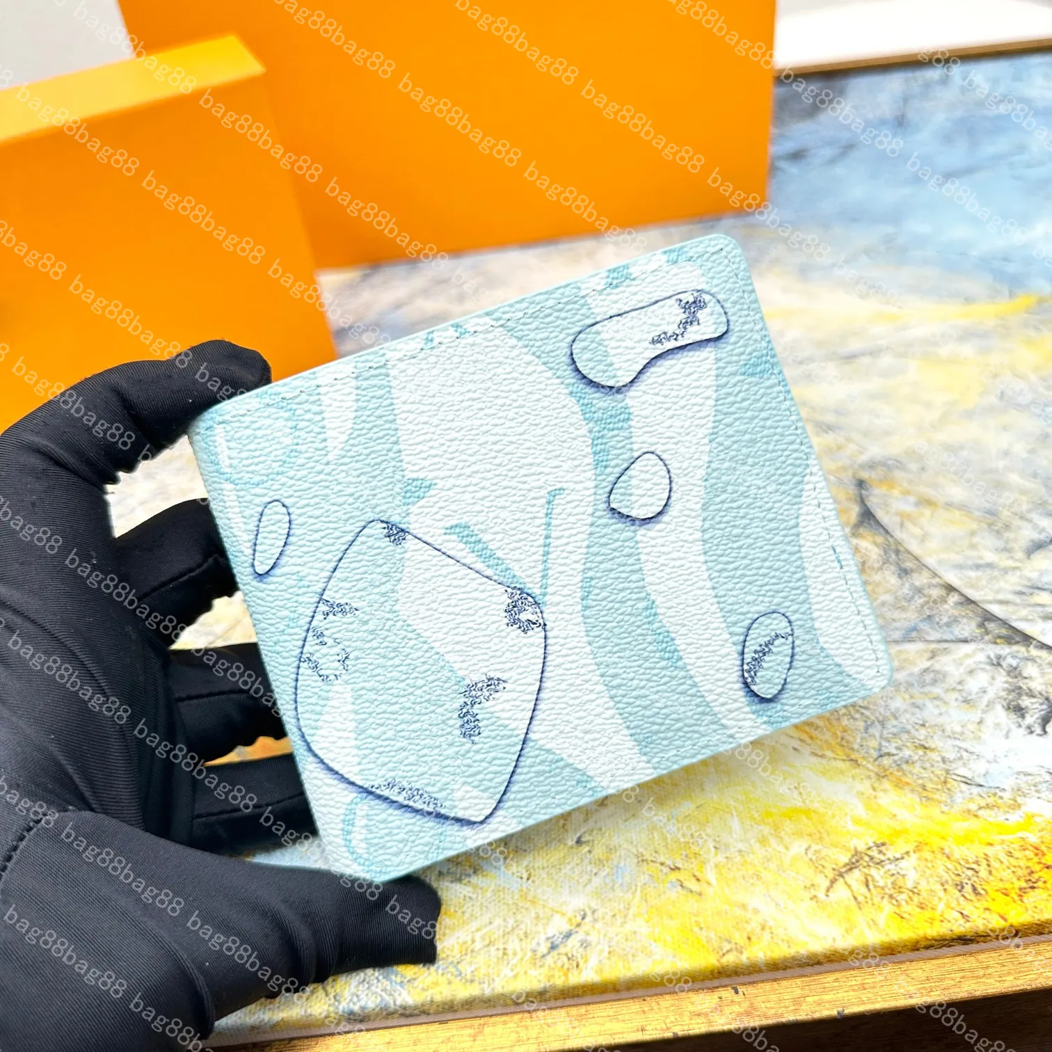 مصمم محفظة الرجال محافظ قصيرة من النساء حامل البطاقة عالية الجودة محفظة طويلة من الزهرة زهرة الزهرة محافظ جيب M82371