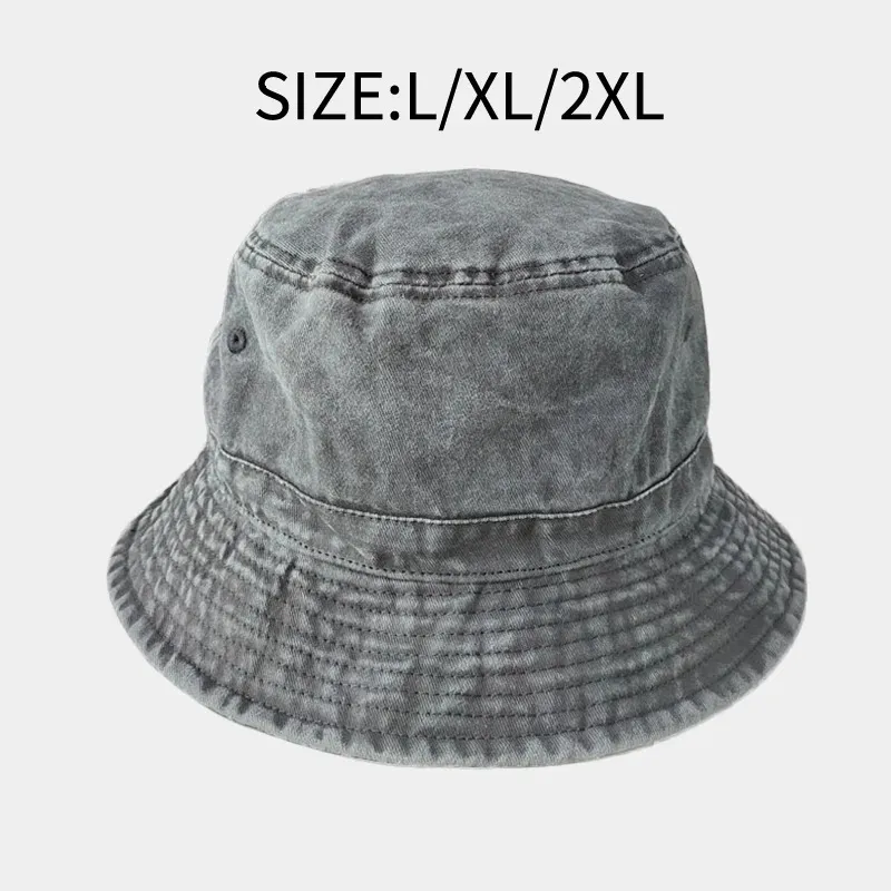 Solid Color for Men XL Big Head Bucket Hats 63CM for Women Summer