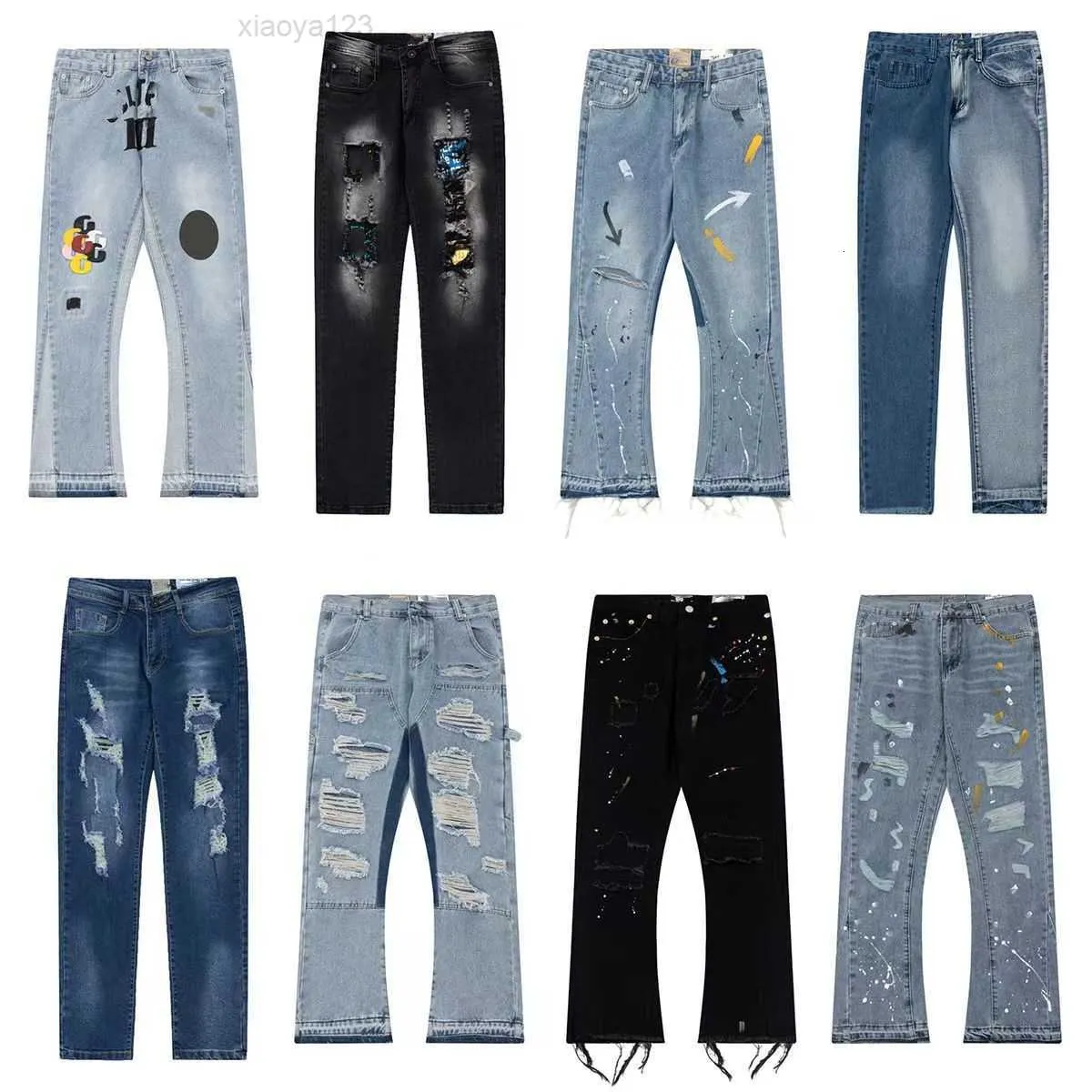 Gallyess dept jean angustiado rasgado motociclistas homem luxo fino ajuste motocicleta motociclista denim para homem preto despeje hommes