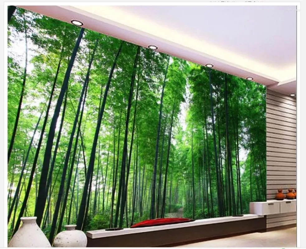 Tapety 3D łazienka tapeta dekoracja domu bambus tła mural nowoczesny salon