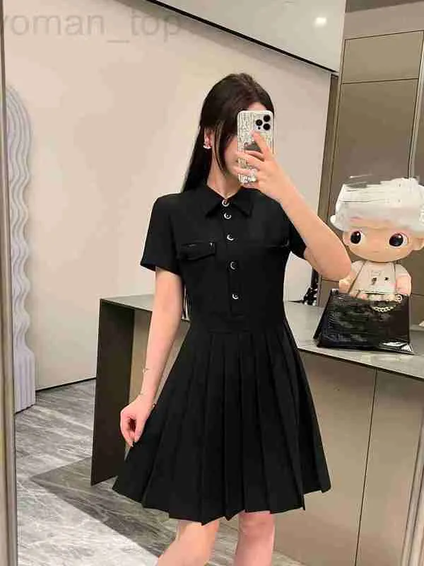 Basic & Casual Dresses Designer European Goods 2023 Summer New Style Slim Fit Metal Small Decoration Dress V9M9