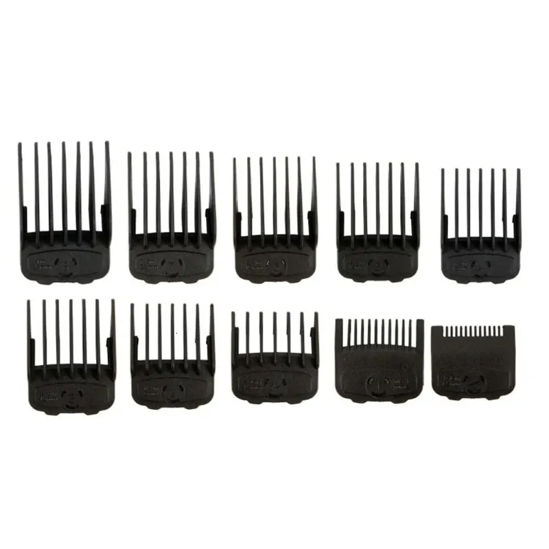 Hair Brushes 10Pcs Black Magnetic Cut Hair Clipper Guides 1/16" - 1" Guards Limit Combs Fits Most for W Clippers 231012