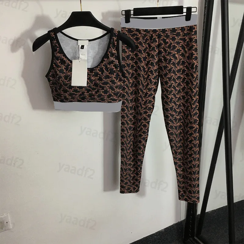 Costume de Yoga à motif Vintage, Leggings, vêtements de sport pour femmes, gilet imprimé, taille haute, pantalon extensible, vêtements de Fitness