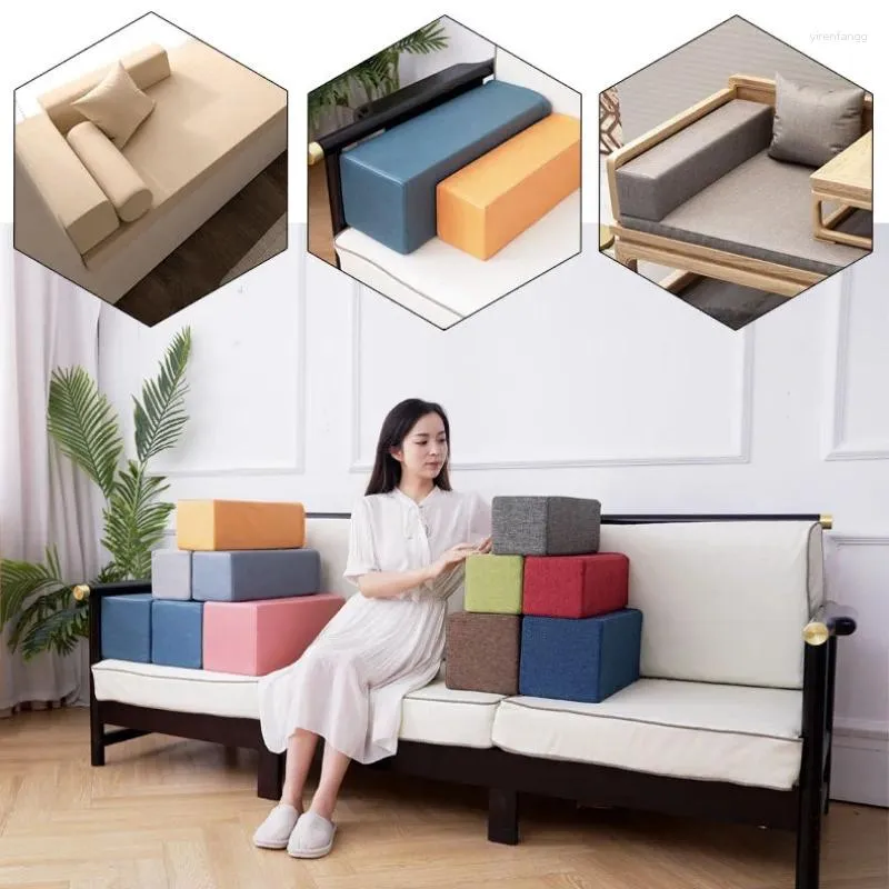 Pillow Sofa Armrest Hand PU Leather / Linen Fabric Long Cuboid Decor Arm Support Customized Size