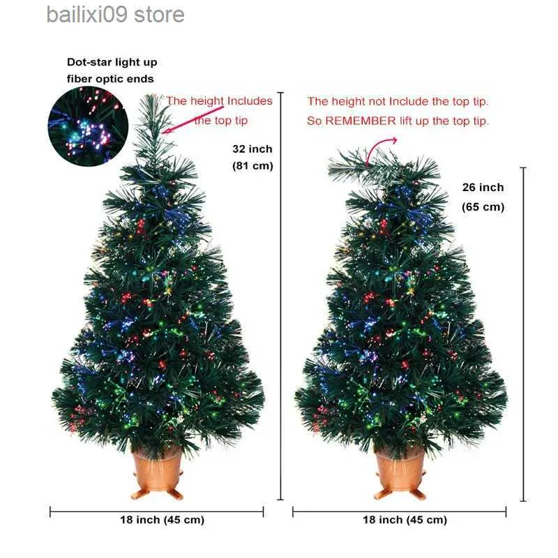 YUETJIN - Mini árbol De Navidad Artificial De Fibra óptica Preiluminado