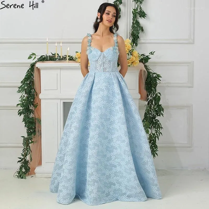 Party Dresses Long Halter Light Blue Lace Formal Evening Prom Gown Dress Gowns Avondjurken Gala Jurken 2023 BLA6537