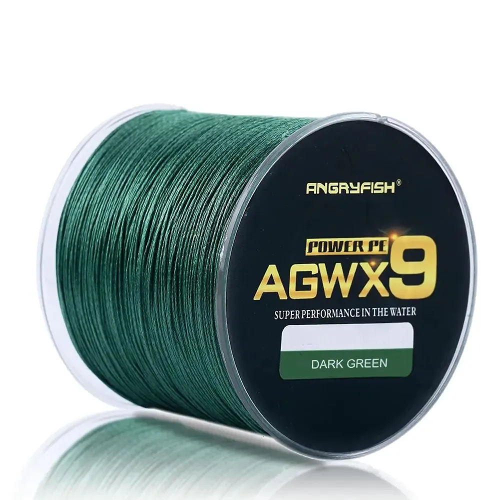 Angryfish Agwx9 500m PE Braided Fishing Line Fishing Line Super Strong,  Wear Resistant, Multifilament Tackle Tool 231012 From Huo06, $15.55
