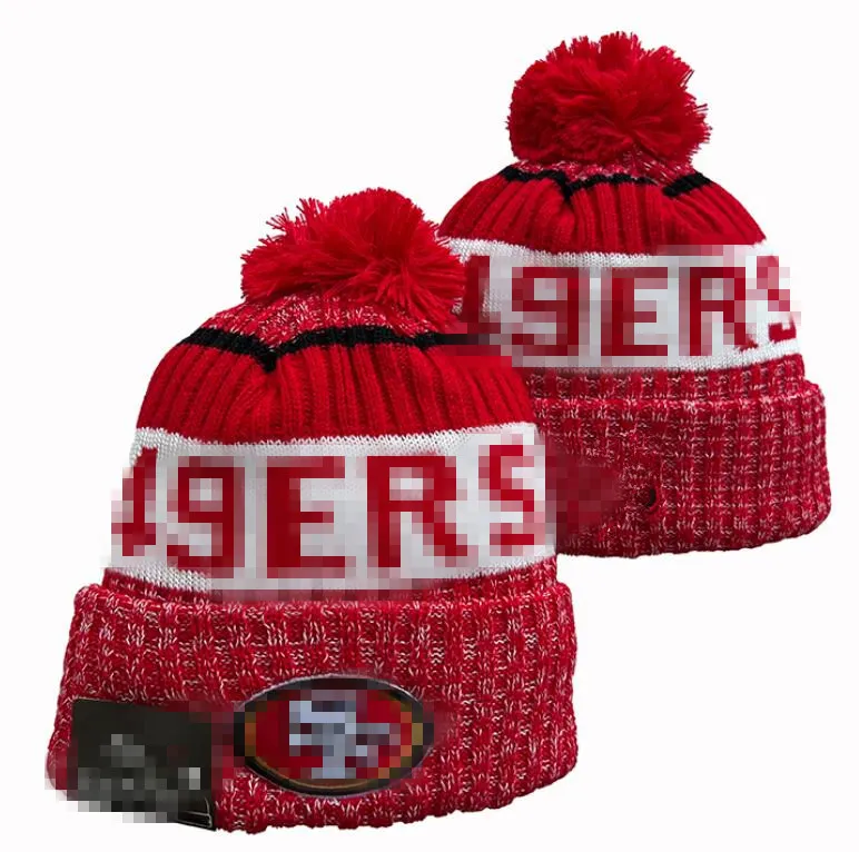 49ER Beanies San Francisco Bobble Hats Baseball Ball Caps 2023-24 Fashion Designer Bucket Hat Grobstrick Faux Pom Beanie Weihnachten Sport Strickmütze a7