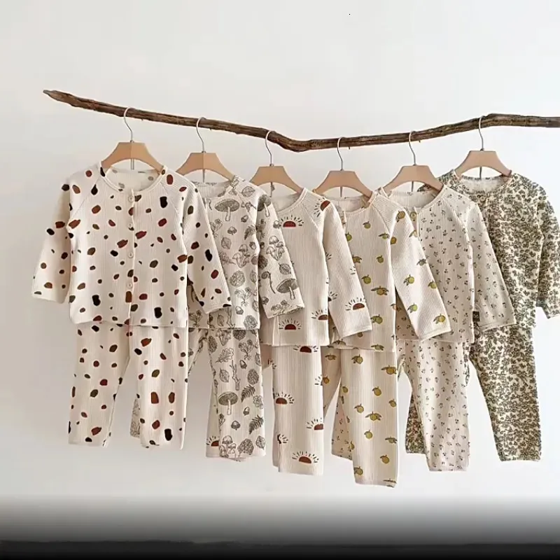 2-Piece Cotton Hooded Waffle Knit Pajama Set main image 0