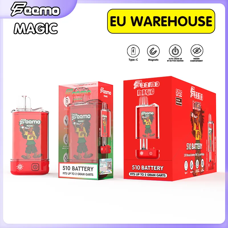 Batteria per vapore Vape Prezzo all'ingrosso Batteria di preriscaldamento Feemo Magic 510 filo con cartucce nascoste Kit batteria vape per vaporizzatore magazzino USA spedizione veloce