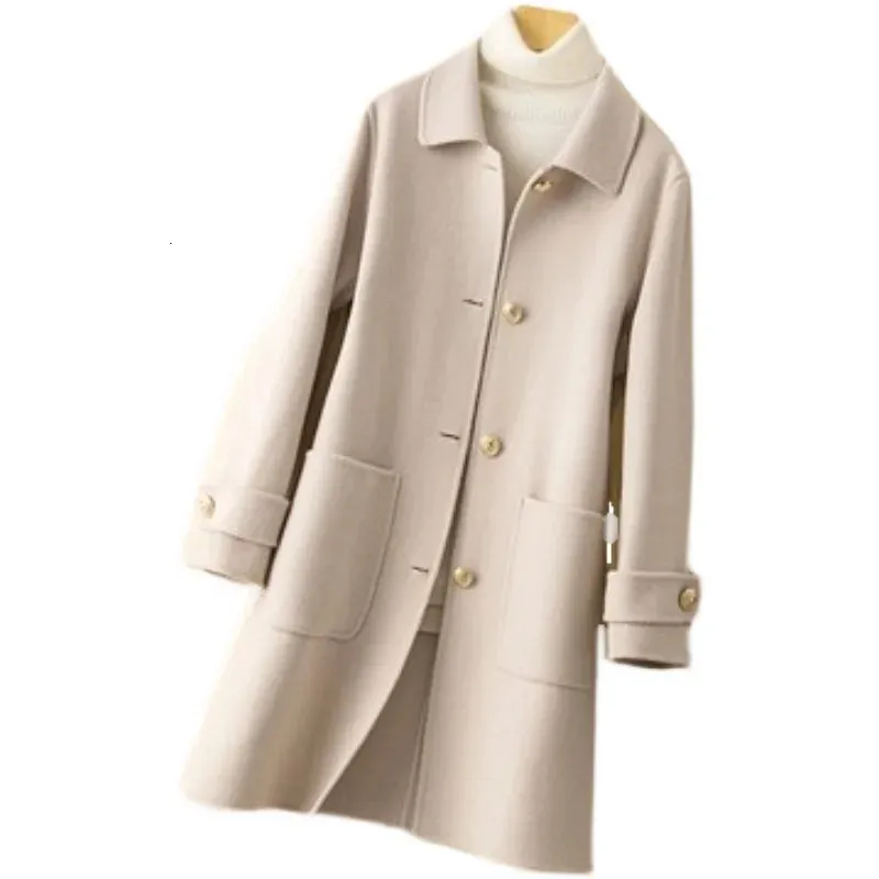Mélanges de laine pour femmes 100 Manteau pour manteaux pour femmes Vestes Vêtements d'hiver de haute qualité Manteau en velours double face taille élégante S M XL 231011