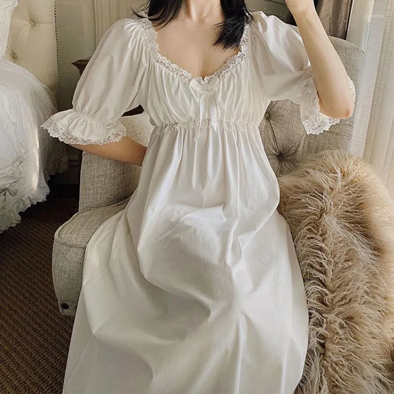 Nagne Da Notte Femminile Abbigliamento Da Sonno Di Cotone Abito Da Notte In Pizzo Camicia Da Notte Vittoriana Bianca Pegno Estivo Da 24 24 DHgate