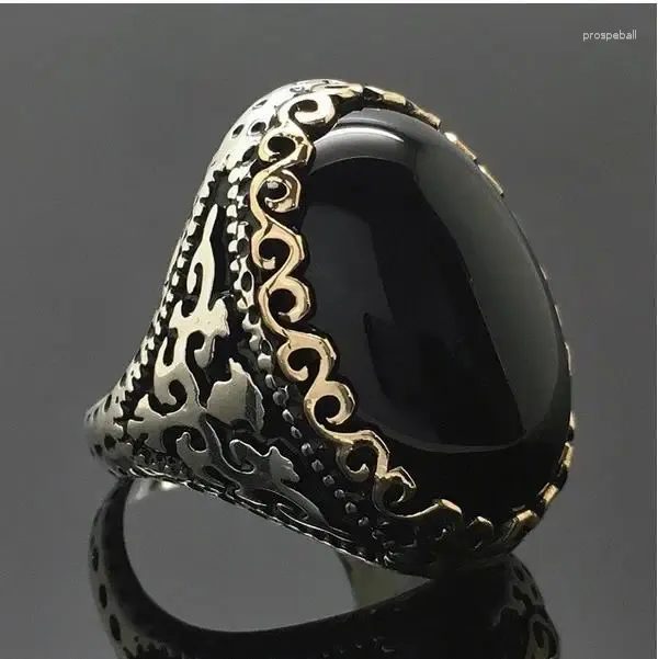 Кольца кластера, модные винтажные черные циркониевые кольца для женщин и мужчин, модное ретро-кольцо с жемчугом, классическое медное кольцо для мужчин и женщин, подарок на помолвку