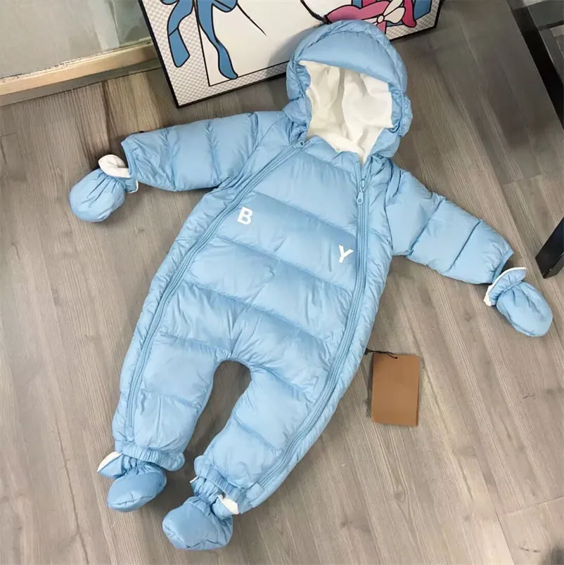 Winter Baby Boy Snowsuit Designer Baby Winter Puffer Romper