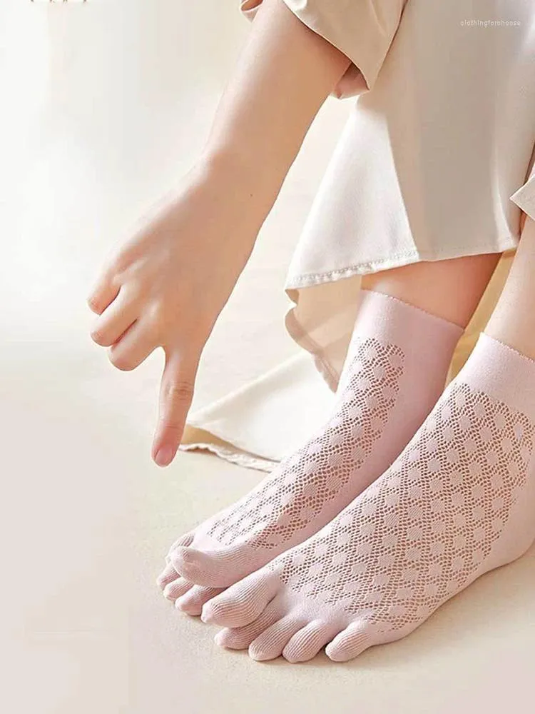 Frauen Socken Sommer Fünf Finger Socke Mädchen Knöchel Kurzen Fuß Dünne Atmungsaktive Weiche 5 Zehen Mittellange Hohl Sokken