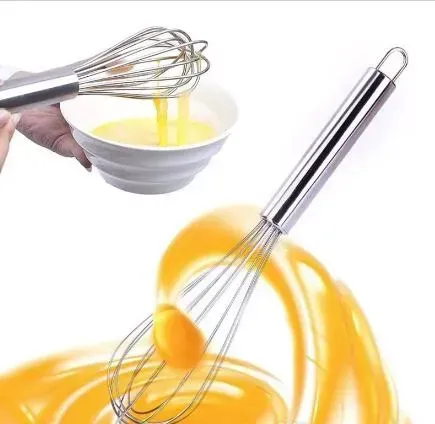 8/10/12 pollici Whisk inossidabile in acciaio uovo per battitore di uova piatta da camminata cucina cucina strumenti per farina di forcella.
