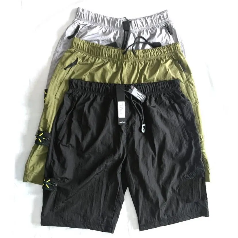 21ss EUR maat Europees merk retro casual shorts strand joggingbroek voor heren broek geïmporteerd metaal nylon YKK rits comfortab306i