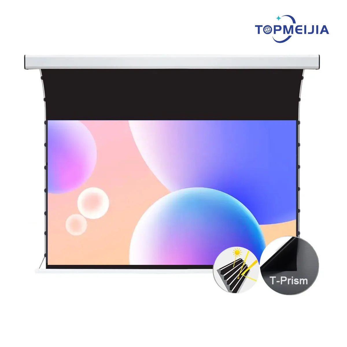 Slimline Tensioned 4K Screen 84 Inches, Retractable Ceiling Design For