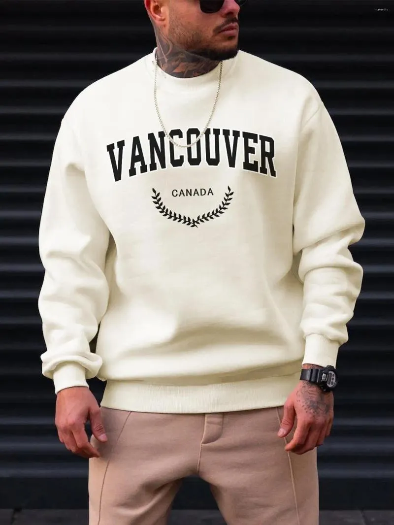 Sweats à capuche pour hommes Vancouver Canada Leaf Design Tops pour hommes Vêtements d'automne Street Style Casual Sweatshirts Mode Hip Hop Vêtements de sport pour hommes