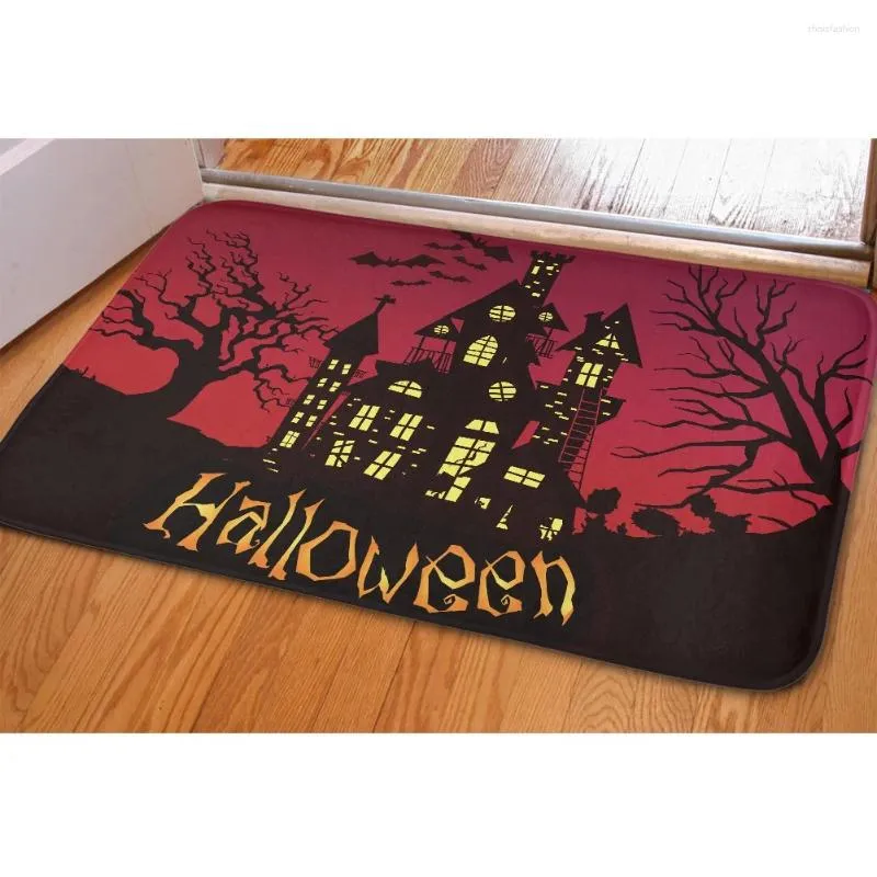 Tapis en gros Halloween décoration paillasson impression sur demande salle de bain château conception cuisine tapis enfants chambre antidérapant