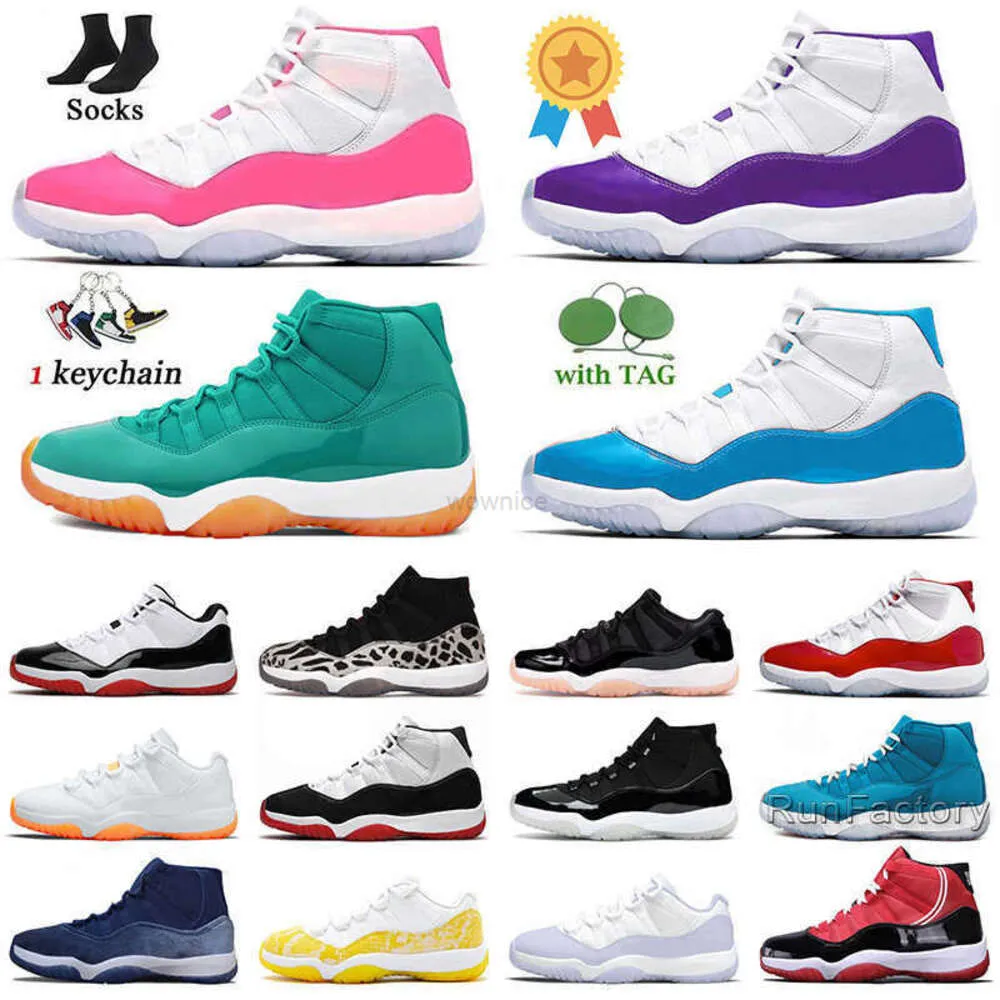 Jumpman 11 Basketball Shoes Cherry 11s Pink White Jade Blue Green Green Purple Grey Gray 11 Cap and Bred Concord with Box Womens Mens Trainers 36-47 Size 13