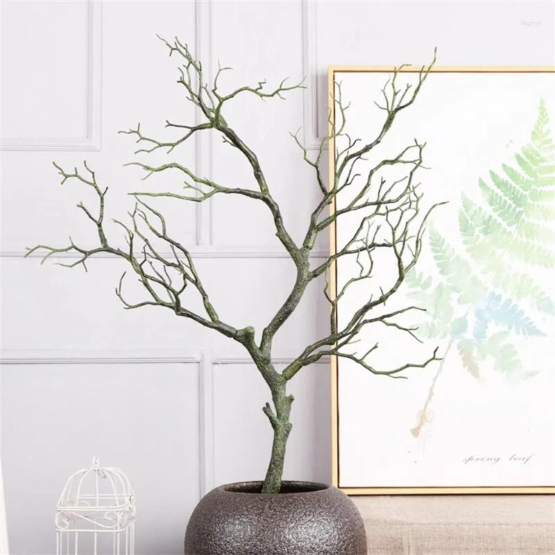 Dekorativa blommor Hög simulering Big Branch Plastic 5 Fork Dead Branches Home El Living Room Decoration Coral