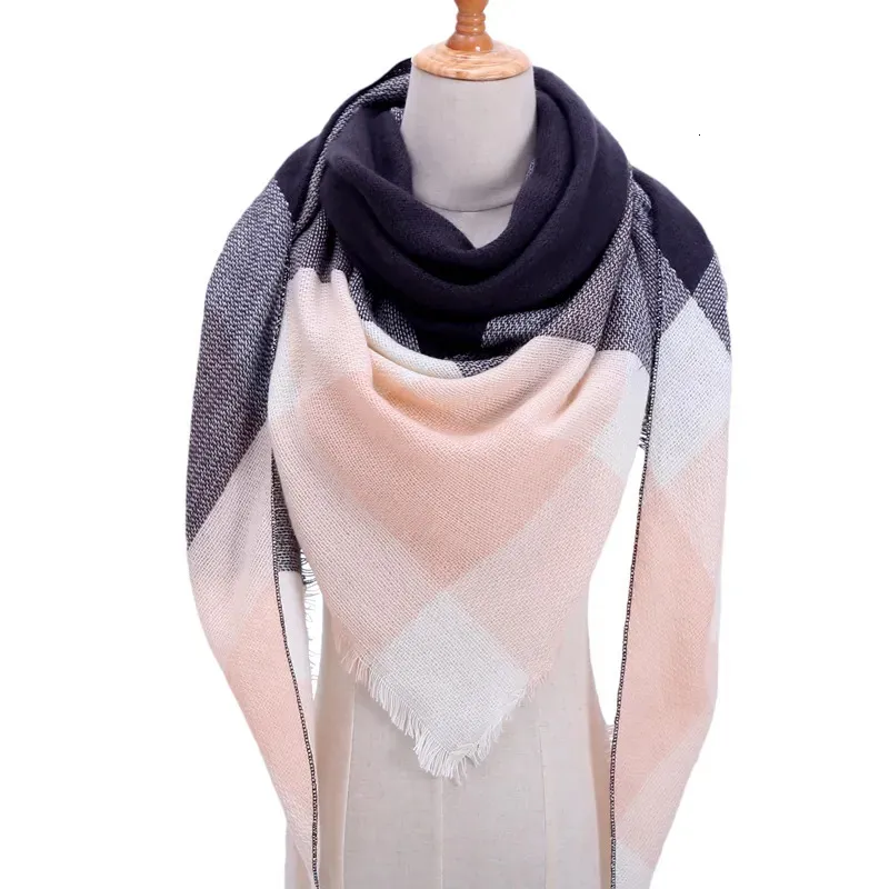 Sjaals Dames Sjaal Casual Plaid Cashmere Lady Winter Sjaal en Wraps Bandana Vrouwelijke Gebreide Foulard Driehoek Hals Stola 231012