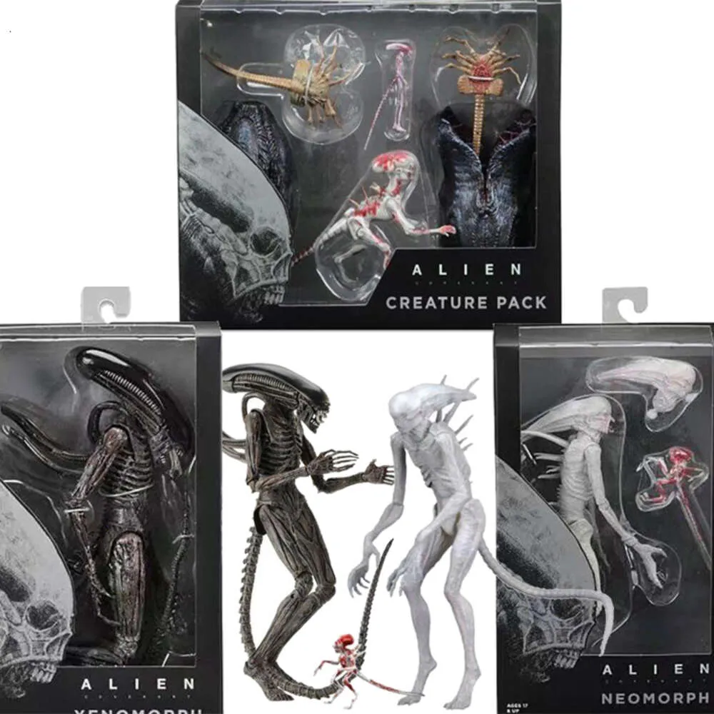 Trajes de mascote alienígena figura xenomorph figura alienígena neomorph criatura pacote figuras de ação modelo brinquedos estante ornamento presente para crianças