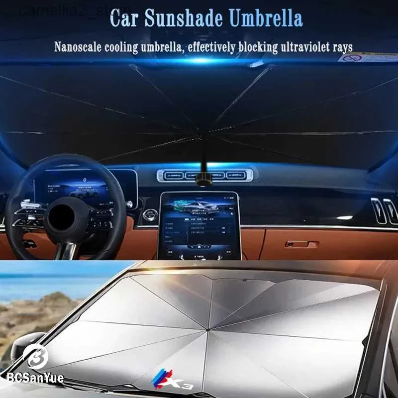 Bilskydd Bilfällbar solskydd Paraply Front Window Sun Shade Cover för BMW X3 F25 E83 G01 Bil Windshield Parasol Protection Accessories Q231012