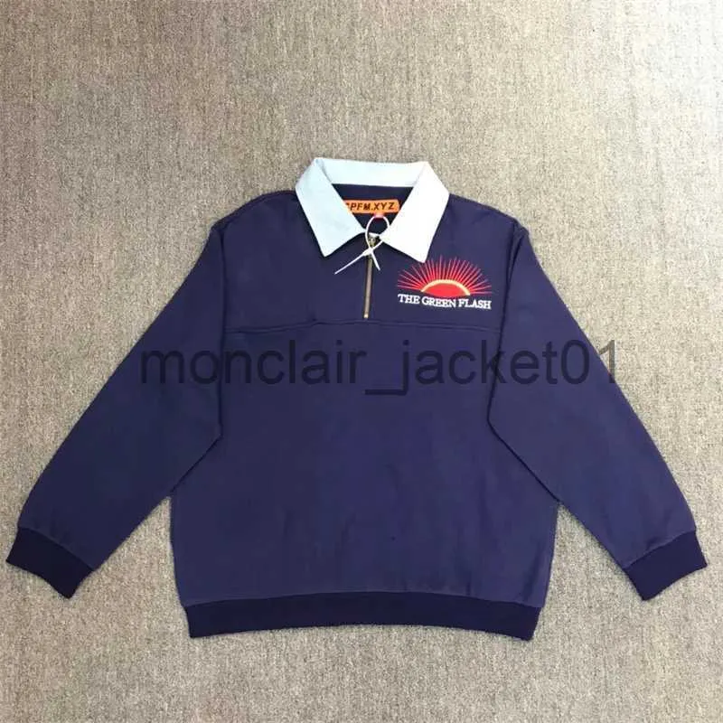 DHgate.com:Green Flash Denim Half Zip Sweatshirt: Heavy Fabric  