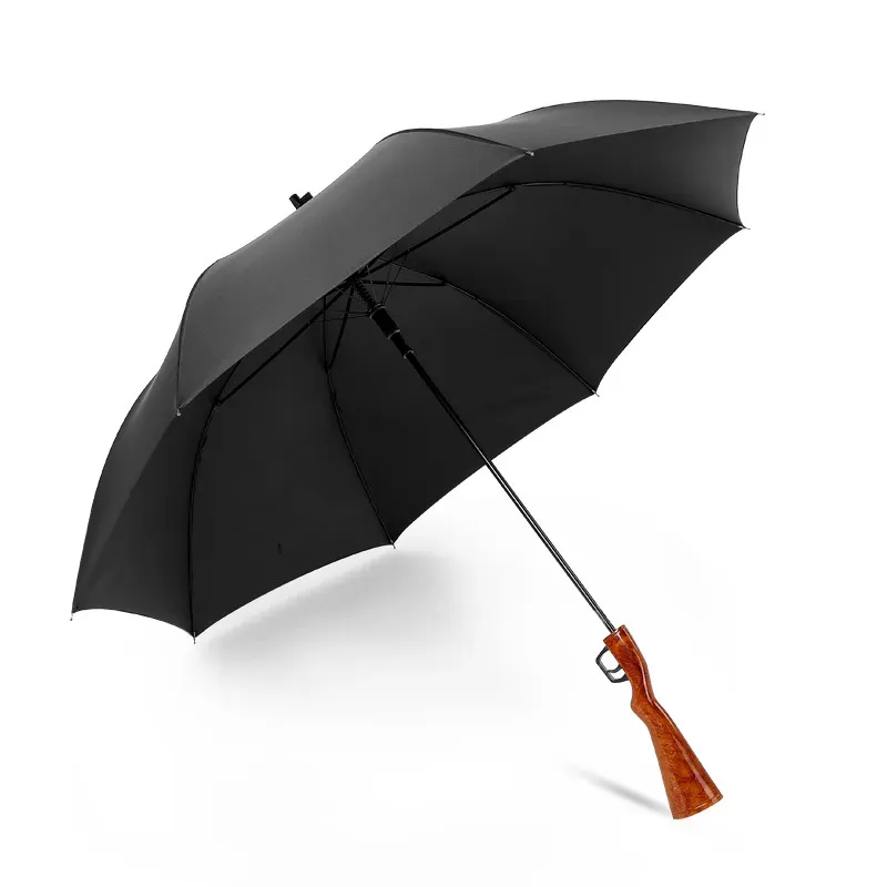 Parapluie de camouflage de mode Survie 98k Parapluies à long manche Semi-automatique Pliant Crème solaire Pêche Randonnée Parapluie Pistolet Poignée Parapluies