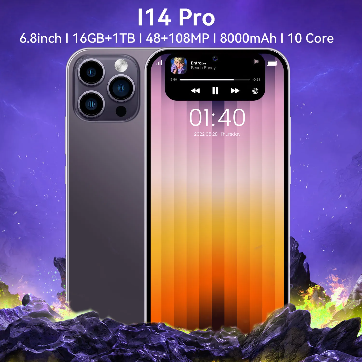 I14 Pro Мобильный Смартфон Капсульный Экран 6,8 Дюйма 2 ГБ + 16 ГБ  Настоящий 4G 5G Android Смартфон От Kingberry2014, 4 776 руб. | DHgate