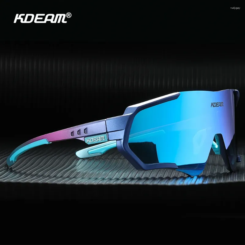 Solglasögon Fashion Brand Kdeam Cycling Glasses Polariserad TR90 -ram för män Kvinnor MTB Mountain Road Bicycle Bike Goggles UV400
